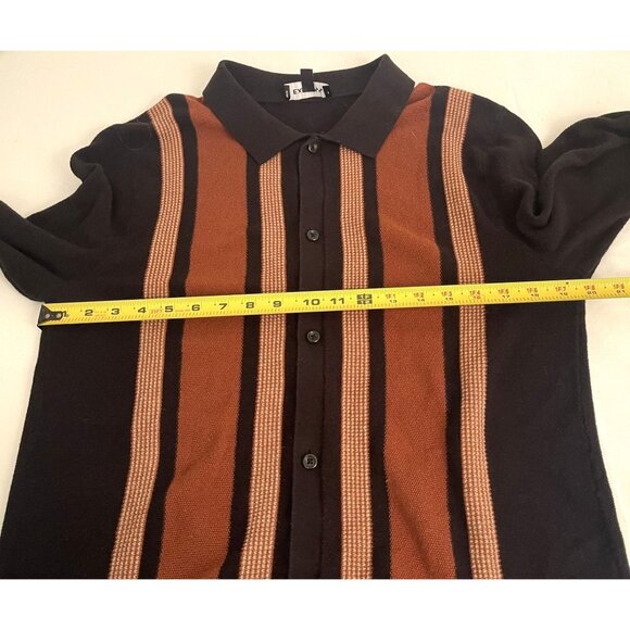 Express Men's Striped Button Down Cotton Sweater Old Money Preppy Grandpa MED - Picture 8 of 11